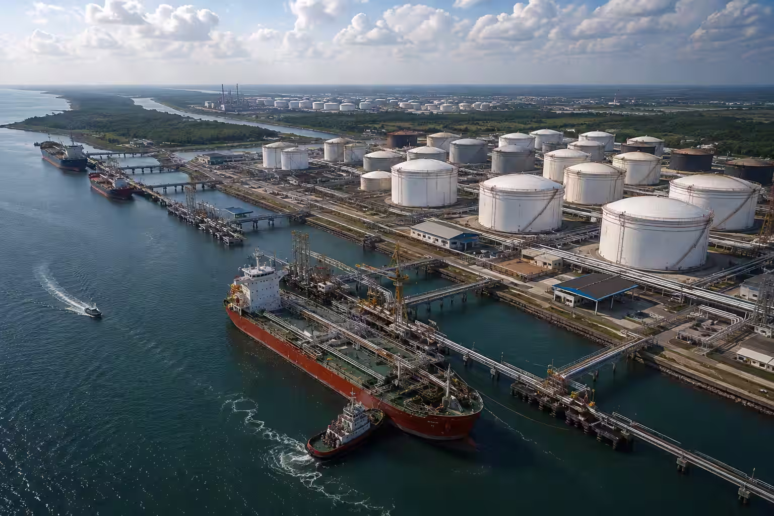 Dos Bocas terminal storage tanks and Gulf Coast marine infrastructure